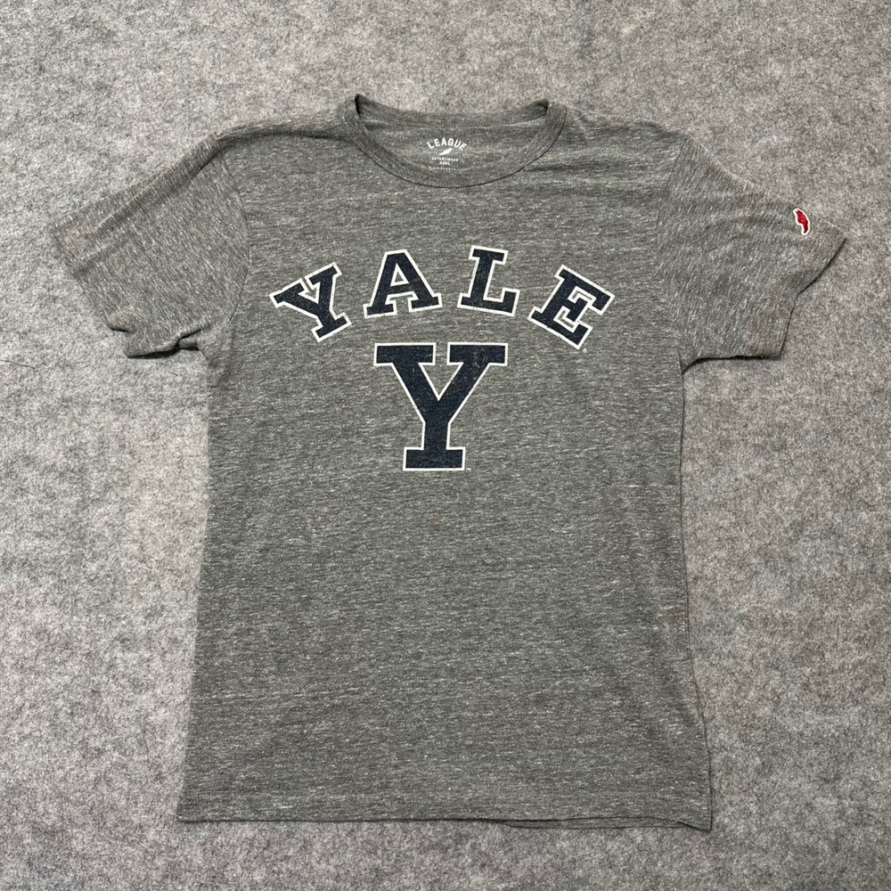 League Yale University T-Shirt Mens Medium Gray Collegiate Graphic Tri-Blend